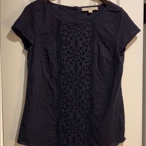 Navy Loft embroidery detailed shirt